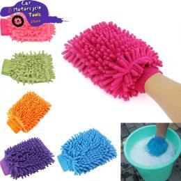 Gloves 1PC Ultrafine Fiber Chenille Microfiber Car Wash Glove Mitt Soft Mesh Backing No Scratch For Car Wash And Cleaning