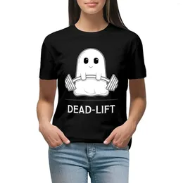 Women's Polos Dead Lift Funny Ghost Cartoon For Weight T-shirt Cute Tops Aesthetic Clothing Summer Blouses Woman 2024