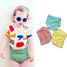 Shorts Kids Tales For Girls Pants Newborns Cotton Striped Soft Children Baby Summer Clothes Jeans 18M-4T H240507