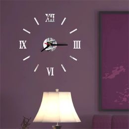 Clocks Modern Design Mini DIY WallClock Sticker Mute Digital 3D Wall Big Clock Living Room Home Office Decor Christmas Gift