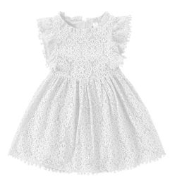 INS Summer Girls' Baby 0-4 Years Old Baby Children's Doll Neck Fragmented Lace Flying Sleeve Cotton Small Fresh Skirt