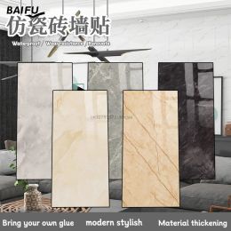 Stickers 30cmx60cm Wall Stickers Thick Self Adhesive Tiles Floor Stickers Marble Bathroom Ground Waterproof Wall Sticker PVC Room Wallpa