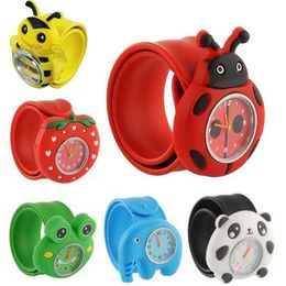 Childrens Cartoon Toys Watch Cute Animal Fruit Kids Silicone Patted Watch Girl Boy Favorite Toy Quartz Watch Birthday Gift 240506