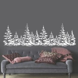 Stickers Pine Trees Forest Wall Sticker Vinyl Home Decor Living Room Bedroom Decals Landscape Wilderness Mural Removable Wallpaper 3C40