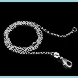 Chains 925 Sterling Sier Plated Link Rolo Chain Necklace With Lobster Clasps 16 18 20 22 24Inch Women O Jewelry Drop Delivery Findings Dh1F7