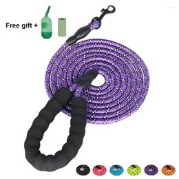 Dog Collars Pet Leashes Reflective Multi Color Round Rope Large Collar Leash Training Running Comfortable For Medium And Dogs