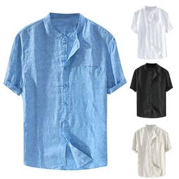 Men's Polos Casual mens shirt skin friendly solid Colour single chest stand up collar loose in summer single chest top suitable for daily wear in summerL2405