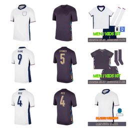 2024 England Football Shirt Team Football England jersey Soccer Jerseys BELLINGHAM KANE STERLING RASHFORD GREALISH 2026 QUALIFIERS Home Away White Men Kid Kit