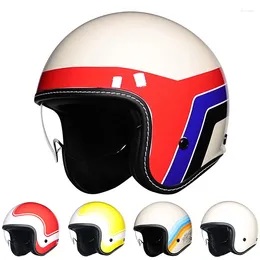 Motorcycle Helmets For Motorcycles Open Face Helmet With Clear Visor Retro Moto Men Women Riding Racing DOT