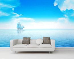 3D po wallpaper custom wall murals wallpaper Blue sky sea large mural home el wall decoration painting background wallpaper 9105623