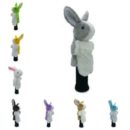 10 Colors Cartoon Rabbit Golf Head Cover Fairway Woods Hybrid Animal Golf Clubs Headcover No For Driver Mascot Novelty Cute Gift 240507