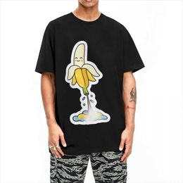 Men's T-Shirts Mens T-shirt Fun Banana Rainbow T-shirt Novel Fruit Summer T-shirt Retro Casual 100 Cotton Top Gift CreativityL2405