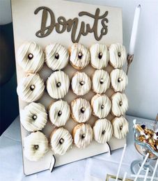 209 Sticks Wooden Donut Wall Donut Display Holder Wedding Party Table Decoration Baby Shower Donuts Birthday Party Supplies 200921162737