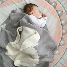 Blankets 1pc Baby Knitted Swaddle Wrap Blanket For Kid Cartoon Plaid Infant Sofa Toddler Bedding Swaddling