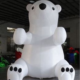 8mH (26ft) with blower Advertising Large White Inflatable Polar Bear giant inflatable teddy Bear animal balloon for Christmas decoration