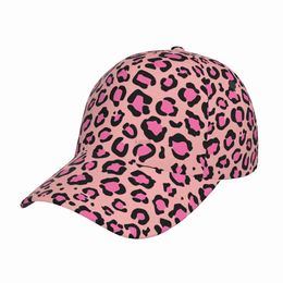 Ball Caps Pink Cute Leopard Sexy Baseball Cap Trucker Hat for Women Teens Adjustable Golf Hat for Sports Travel Shopping One Size Print d240507