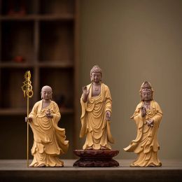 Sculptures Ceramics Guanyin, Sakyamuni Ksitigarbha Bodhisattva Figure Statue Chinese Buddha Statues Home Living Room Feng Shui Statues