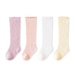 New Summer Children Socks Baby Girls Knee High Toddler Socks Cotton Long Tube Cute Princess Mesh Socks Kids Hollow Out Socken