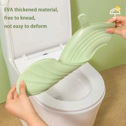 Toilet Seat Covers Universal Waterproof Toilet Mat With Handle Household EVA Thickened Non-Dirty Hand Toilet Seat Cover Sticker DIY Bathroom Tools