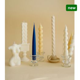 Candles Twist Braid Candle Holder Plastic Moulds Spiral Rod Wax Conical Portrait Plastic Mould Handmade Diy Candle Making Plastic Mould