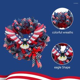 Decorative Flowers Y1UB Independence Day Wreath Christmas Decorations Patriotic For Door