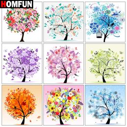 Craft HOMFUN Diamond Painting "Scenery Tree" Cross Stitch Custom Photo Diamond Embroidery Square Round Drill Home Decor