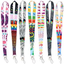Keychains Autism Awareness Neck Strap Lanyards Keychain Holder ID Pass Hang Rope Lariat Lanyard For Keys Accessories Gifts