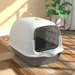 Boxes Cat Litter Box Fully Enclosed Kitten House,Splashproof and Washable Cat Tiolet Easily Cleaned with Scoop