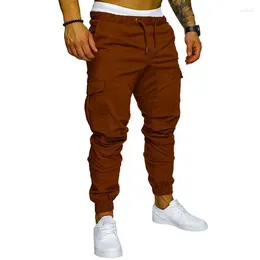 Men's Pants Casual Fitness Leggings Trousers Joggers Men Cargo 2024 Overalls Multi-pocket Micro-elastic Sports
