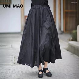 Skirts UMI MAO Cotton Spliced Half Skirt Spring Summer Art Retro Comfortable Versatile Tie Dyeable Femme