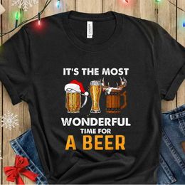 Men's T-Shirts It Is The Most Wonderful Time for A Br Shirt for Women Christmas Xmas Br T-Shirt Santa Cold T-Shirt Br Time T Shirt T240506