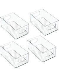 AFBC 4 Pack Pantry Refrigerator Organiser Bins for Kitchen and Cabinet StorageStackable Bins with Handles4417795