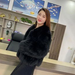 Women's Jackets Fur Coat Imported Hair Short Korean Edition Winter Fashion V-neck Style Plush