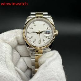 Brand Classic watch two tone yellow gold case 36mm white dial