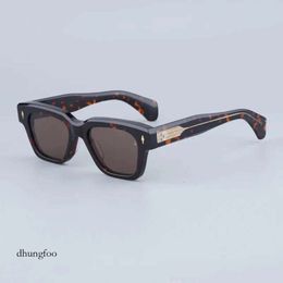 JMM Fellini Square Premium Acetate Sunglasses Men Designer Brand Fashion Eyeglasses Yellow Tortoise Classical Retro Eyewear 240327 528