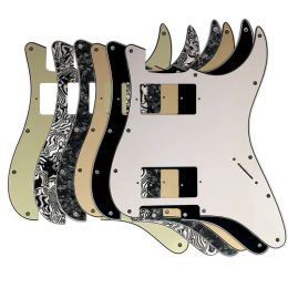 Accessories Pleroo Guitar Pickguards No Control Hole With 11 Screws For Fender ST HH Strat Guitar With PAF Humbucker Multi Colour