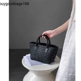 BottegVenets Handbags Cabat Tote Bag Original Fashion Versatile 2024 New Handmade Weaving Trend One Shoulder Handheld Casual Crossbody Vegetable Basket