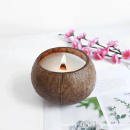 Candle Holders Bowl Coconut Wood (No Candle) Creative Interior Decoration Ornaments Storage Restaurant Holder