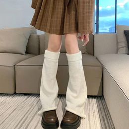 Women Socks Y2k Spring And Autumn Knitted All-match Warm Flared Pile Stockings Solid Colour Calf Spice Girl