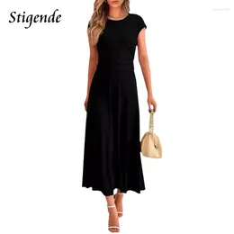 Work Dresses Stigende Stretch Ribbed Two Piece Set Women Solid Colour Crop Top And Skirt Bodycon 2 Knit Outfit