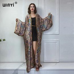 High Quality Kimono African Print Dress Beach Wear Elegant Cardigan Sexy Holiday Outfits For Women Vestidos Swimwear