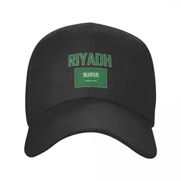 Ball Caps Riyadh Saudi Arabia Country Name With Flag Sun Baseball Cap Breathable Adjustable Men Women Outdoor Soccer Hat For Gift