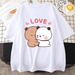Women's T Shirts Cute Bear LOVE Shirt Women Bubu Dudu Couple Tops Tee Summer Short Sleeve Tshirts Female Korean Casual Girl T-shirt