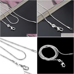 Chains 2Mm 925 Sterling Sier Smooth Snake 16 18 20 22 24 Inches Choker Necklace For Women Men S Fashion Jewellery In Bk Drop Delivery Ne Dhowq