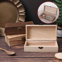 Storage Boxes Bins 20x10x6 Cm Vintage Wooden Jewellery Box Rectangular Desktop Suitable for Miscellaneous Envelopes and Q240506