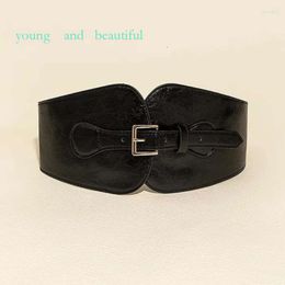 Belts Women Luxury Ladies Wide Waist Pin Buckle Belt Punk Style Rivet Designer PU Elastic Band Stretch 6308