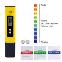 High Accuracy 0.01 LCD Digital PH Metre Tester for Water Food Aquarium Pool Hydroponics Pocket Size PH Tester Large LCD 0-14 PH