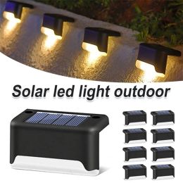 Decorations Garden Decorations 84PCS LED Solar Stair Lamp Outdoor Fence Light s Pathway Yard Patio Steps Lamps Night IP55 Waterproof 221116