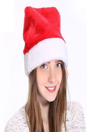 2018 Christmas Cosplay Hats Velvet Soft Plush Santa Claus Hat Warm Winter Adults Children Xmas Cap Christmas Party Supplies EEA141170034