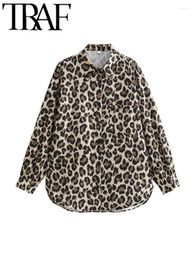 Women's Blouses GAL 2024 Spring Vintage Leopard Printed Loose Women Y2K Single Breasted Blouse Long Sleeve Casual Shirts Female Tops